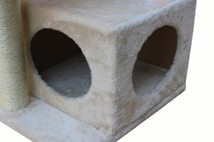 Beige Cat Scratching Tree - 71cm | Scratcher Post Pole Furniture Gym House