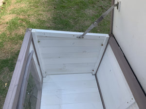 Medium Timber Pet Dog Kennel House with White Stripe
