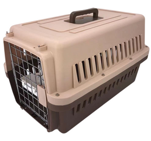 Medium Pet Carrier Crate with Bowl and Tray - Brown