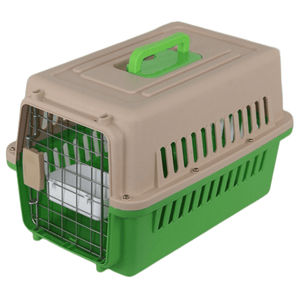 New Medium Dog Cat Rabbit Crate - Pet Airline Carrier Cage - Green | With Bowl & Tray