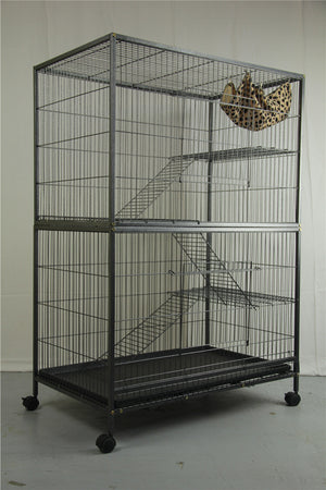 Pet 140cm 4 Level Bird Ferret Parrot Cage Aviary | Cat Budgie Hamster Castor