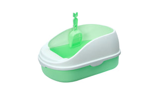 Medium Portable Cat Litter Box w/ Scoop | Green