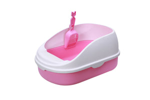 Medium Portable Cat Litter Box Tray - Pink | with Scoop