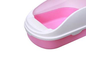 Medium Portable Cat Litter Box Tray - Pink | with Scoop