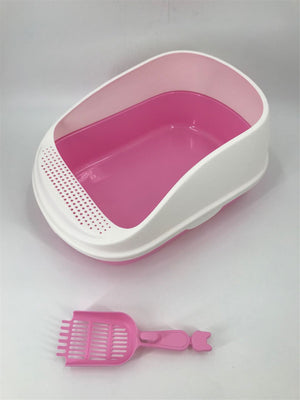 Portable Cat Litter Box with Scoop & Pink Color