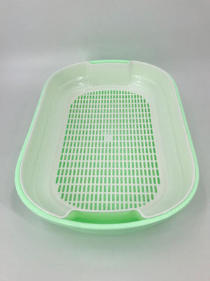 Green Large Portable Cat Litter Box Tray | Scoop | Grid Tray