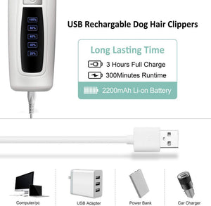 Pet Electric Grooming Clipper Kit - Cordless White