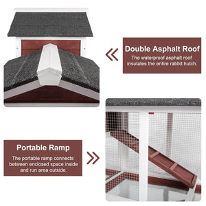 Double Storey Large Rabbit Hutch Guinea Pig Cat Cage | Ferret Cage With Pull Out Tray