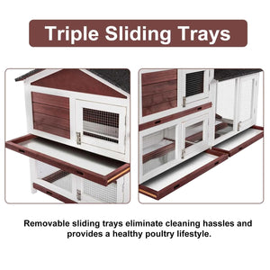 Double Storey Large Rabbit Hutch Guinea Pig Cat Cage | Ferret Cage With Pull Out Tray