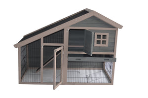 Grey Chicken Coop Rabbit Hutch | Ferret and Hen House