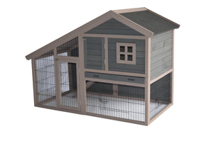 Grey Chicken Coop Rabbit Hutch | Ferret and Hen House