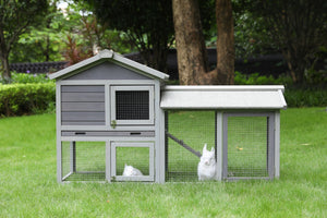 148cm Rabbit Hutch Metal Run Wooden Cage | Guinea Pig Cage House