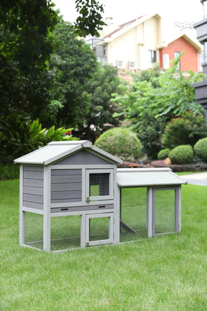 148cm Rabbit Hutch Metal Run Wooden Cage | Guinea Pig Cage House