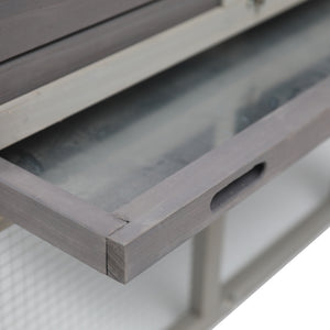 148cm Rabbit Hutch Metal Run Wooden Cage | Guinea Pig Cage House