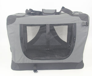 Medium Portable Foldable Dog Cat Puppy Rabbit Soft Crate Carrier - Grey | Travel in Comfort