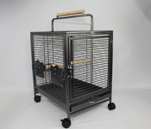 Small Bird Transport Budgie Cage | Parrot Aviary Carrier With Wheel
