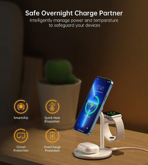 Wireless Charging Station Dock | 3-in-1