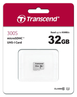 TRANSCEND TS32GUSD300S 32GB UHS-I U1 microSD w/o Adapter (microSDHC I, C10, U1)