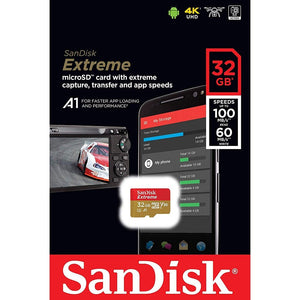 SANDISK SDSQXAF-032G-GN6MN 32GB MICRO SDHC EXTREME A1 V30, UHS-I/ U3, 100MB/s ,NO SD ADAPTER