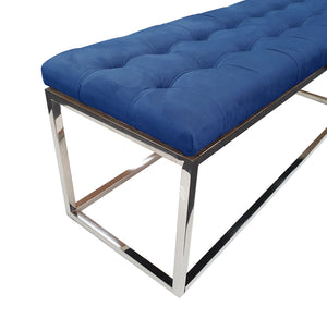 Holly Silver/Blue Ottoman