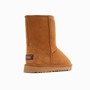 Genuine Australian Sheepskin Unisex Short Classic Suede Boots | Unisex | Chestnut | EU37