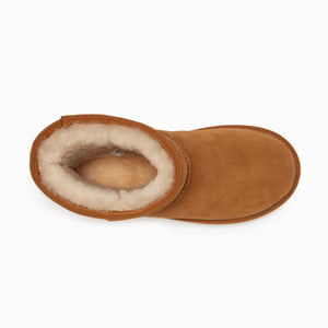 Genuine Australian Sheepskin Unisex Short Classic Suede Boots | Chestnut | EU44