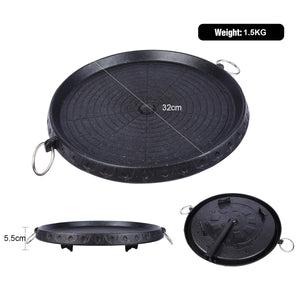 Korean BBQ Grill Pan Non-Stick Smokeless Stovetop BBQ Grill Plate | Indoor Outdoor