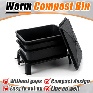 Worm Farm Factory | Worm Wee Composter 30L | 4 Trays Compost Bin | Worm Farm Composting System