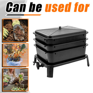 Worm Farm Factory | Worm Wee Composter 30L | 4 Trays Compost Bin | Worm Farm Composting System