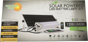 Solar LED Batten Light - 12W 1200Lumens