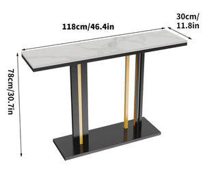 Interior Ave Pandora Stone Marble Console - Black