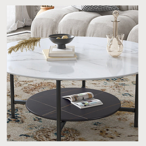 Interior Ave Duke Round Two Tier Stone Coffee Table