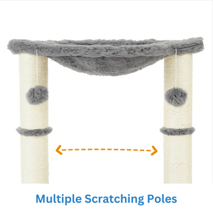 Petwiz 52cm Faux Fur Cat Tree | Stylish and Comfortable Cat Furniture