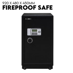 Electronic Digital Safe Box | Fire Proof Safe | Heavy Duty | Key Lock Security | 118L