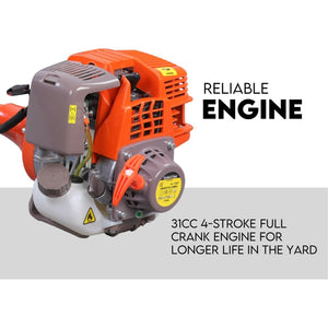 4 STROKE Whipper Snipper Straight Shaft Line Trimmer | 31CC Pole Brush Cutter