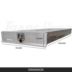 Under Tray Tool Box Trundle Drawer | Dual Extra Cab Toolbox | 1500mm | UTE Drawer