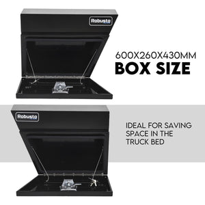 Under Tray Tool Box | Black Aluminium | 600mm | Pair Set