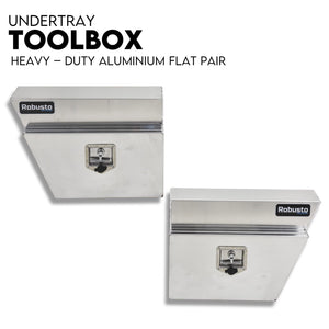 Under Tray Tool Box Underbody Pair Set | 600mm | Aluminium