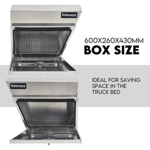 Under Tray Tool Box Underbody Pair Set | 600mm | Aluminium