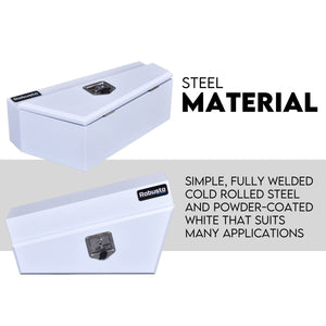 Under Tray Tool Box Underbody Pair Set | 750mm | White Steel