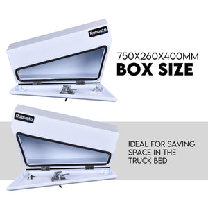 Under Tray Tool Box Underbody Pair Set | 750mm | White Steel