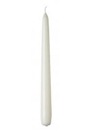 10 Pack White Wax Taper Candles - 20cm - 2cm Wide