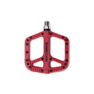 Extra Large MTB Flat Pedal | Orange Nylon Composite | Lightweight (208g) | Stud Pin Grips | RED