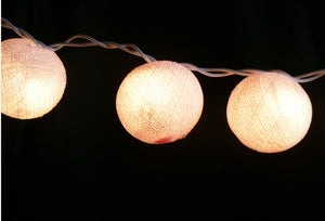 Battery Powered LED White Ball String Lights (20 balls, 5cm)