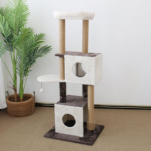 CATIO Deluxe Multi-Function Three-Level Dual Cat Scratching Tree - 141cm | Ultimate Cat Paradise