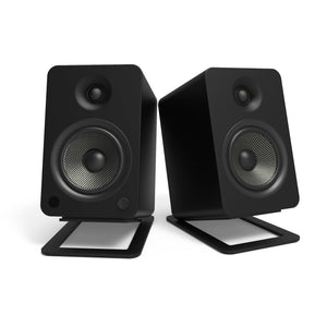 Angled Desktop Speaker Stands for Large Speakers - Pair, Black (Kanto S6)