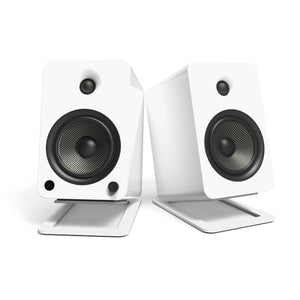 Angled Desktop Speaker Stands for Large Speakers - Pair, White (Kanto S6W)