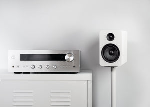 32" Tall Bookshelf Speaker Floor Stands - Pair | White