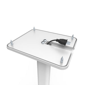 32" Tall Bookshelf Speaker Floor Stands - Pair | White