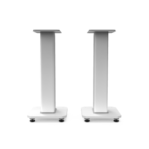 SX22W 22" Tall Fillable Speaker Stands with Isolation Feet - Pair | White